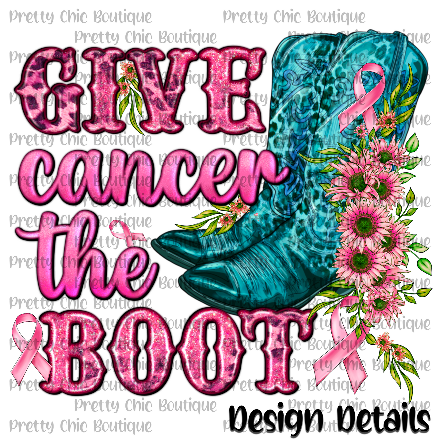 Give Cancer The Boot Bleached Fashion Tee