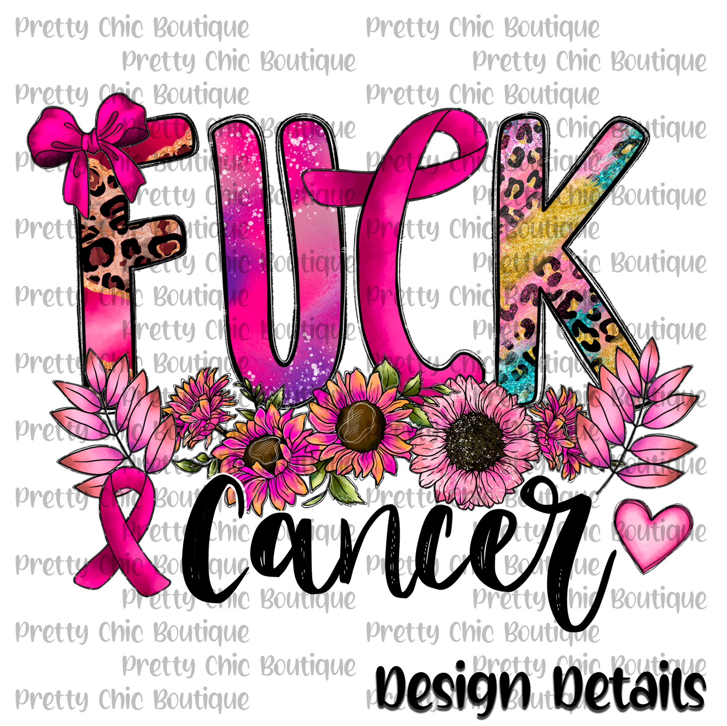 Fuck Cancer-Flowers Bleached Fashion Tee