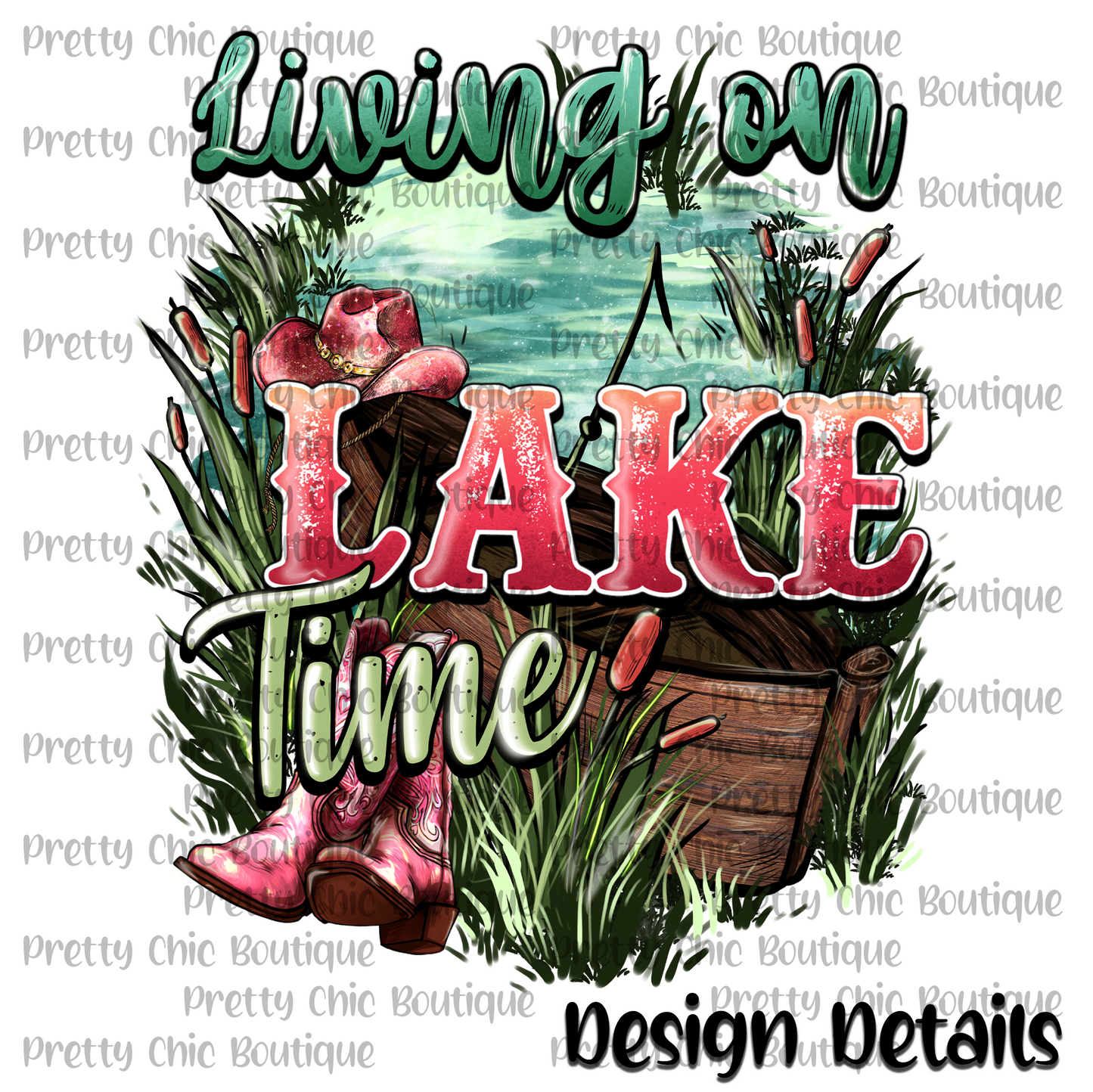 Living on Lake Time Bleached Fashion Tee