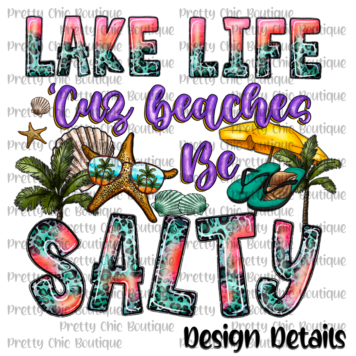Lake Life Salty Beaches Bleached Fashion Tee