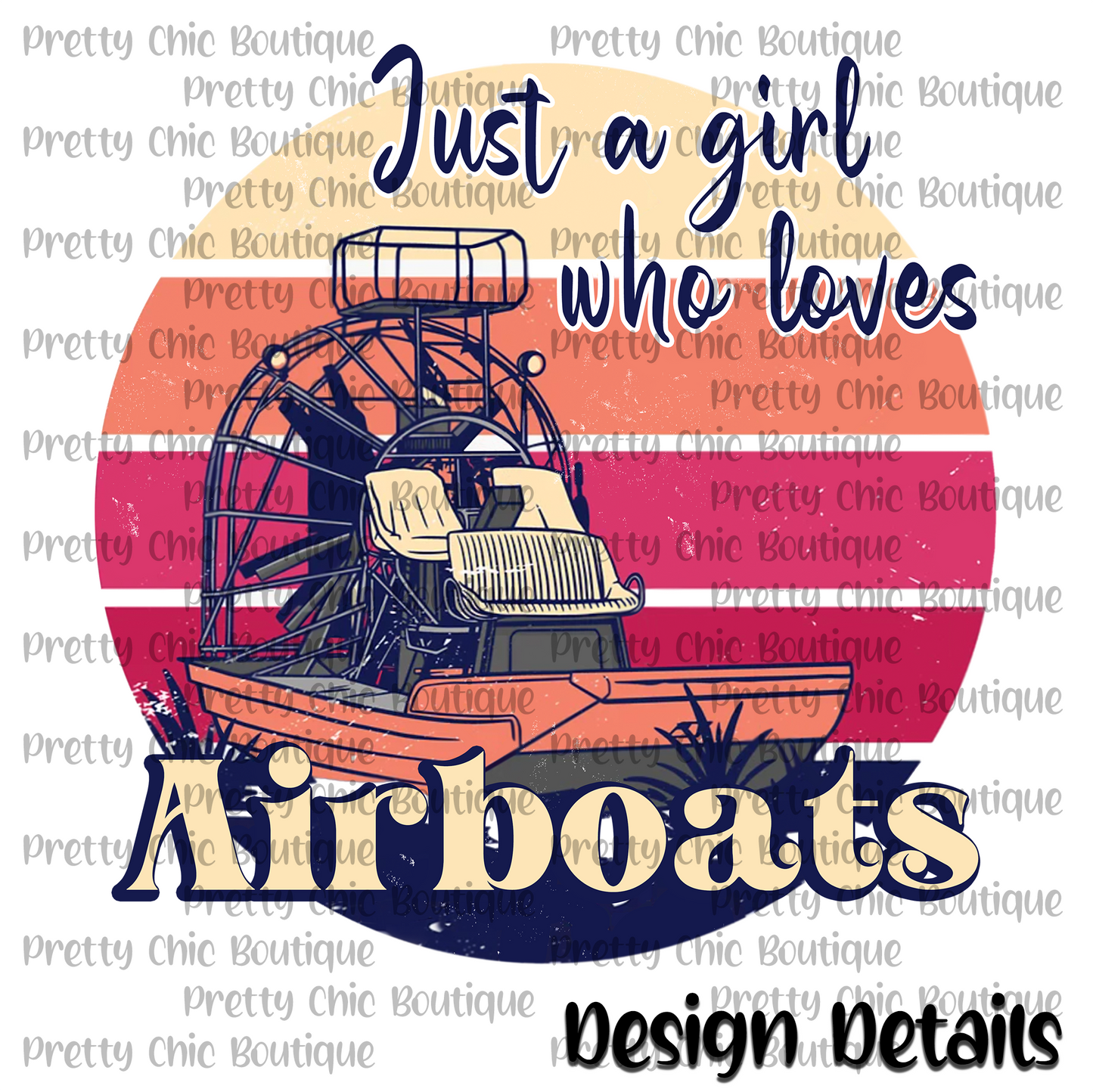 Just a Girl Who Loves Airboats Bleached Fashion Tee
