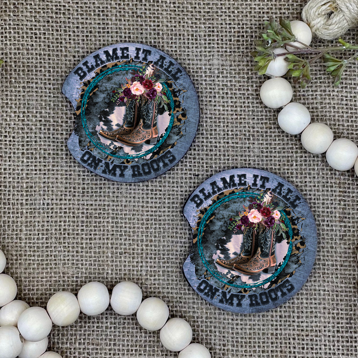 Blame It All On My Roots Car Coaster 2-Pack
