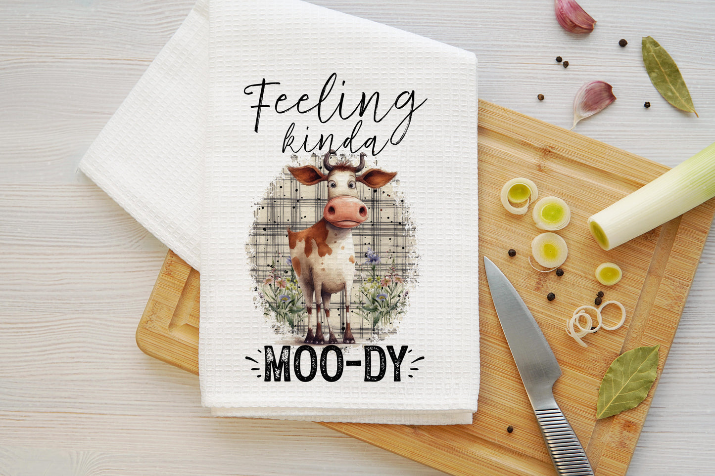 Feeling Kinda Moo-dy Microfiber Kitchen Towel