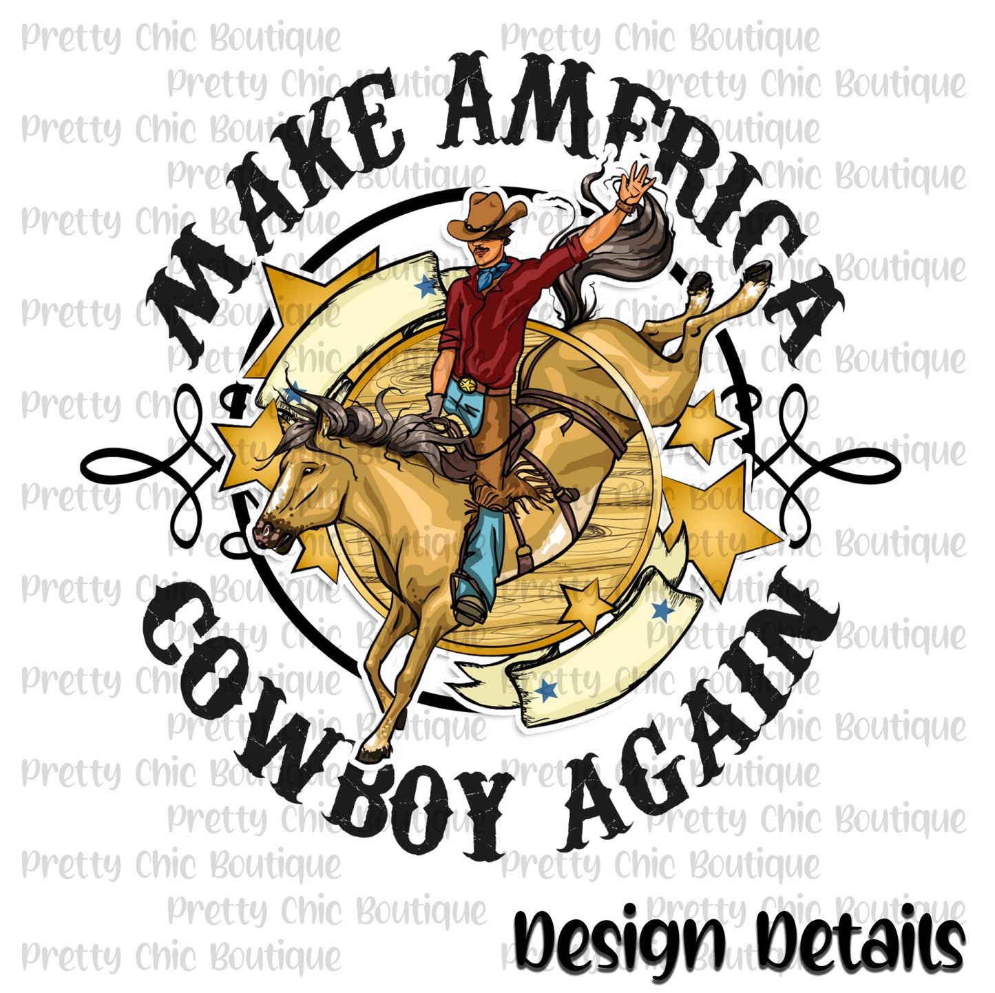 Make America Cowboy Again Trucker Distressed Patch Hat