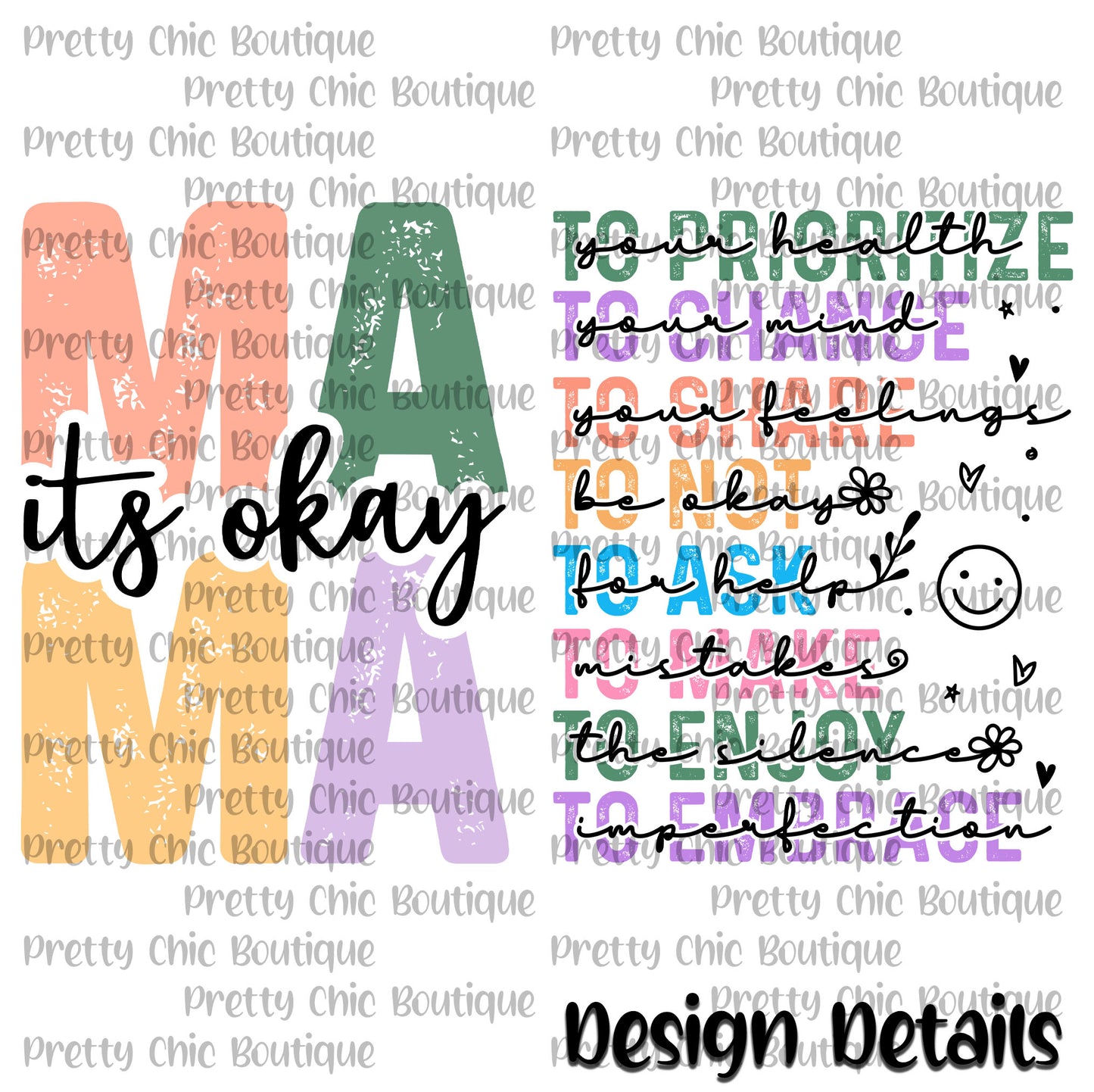 Mama It's OK Bleached Fashion Tee
