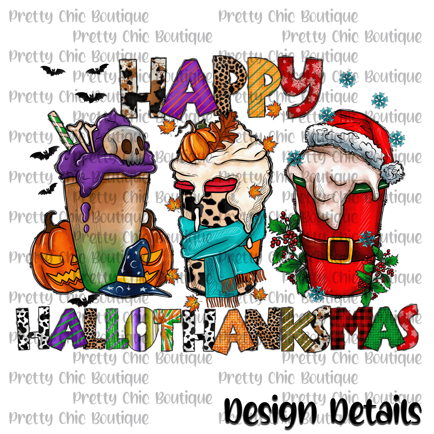 Happy Hallothanksmas Bleached Fashion Tee