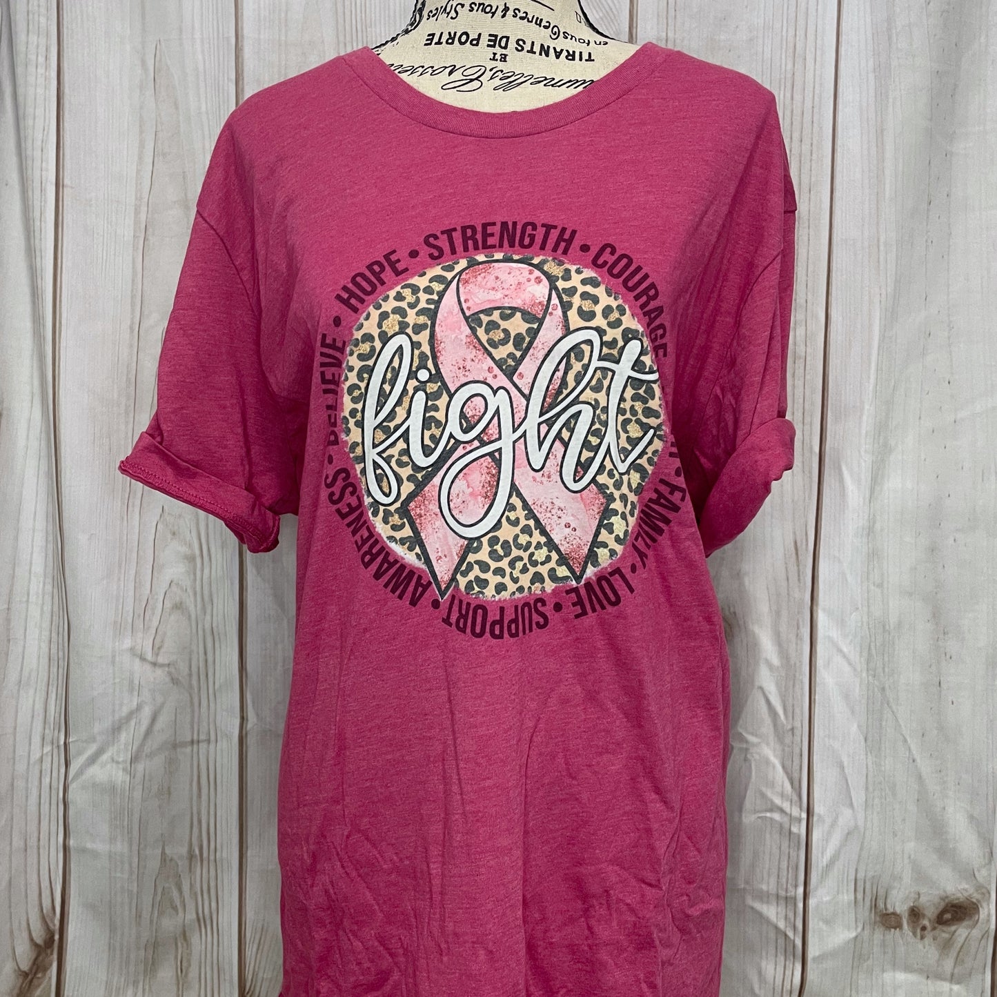 Breast Cancer Awareness Bleached Fashion Tee