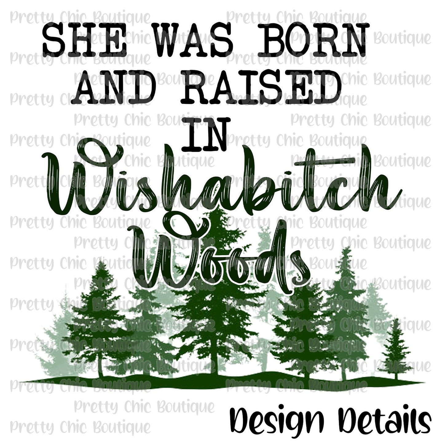 Wishabitch Woods Bleached Fashion Tee