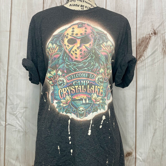 Welcome to Camp Crystal Lake Bleached Fashion Tee