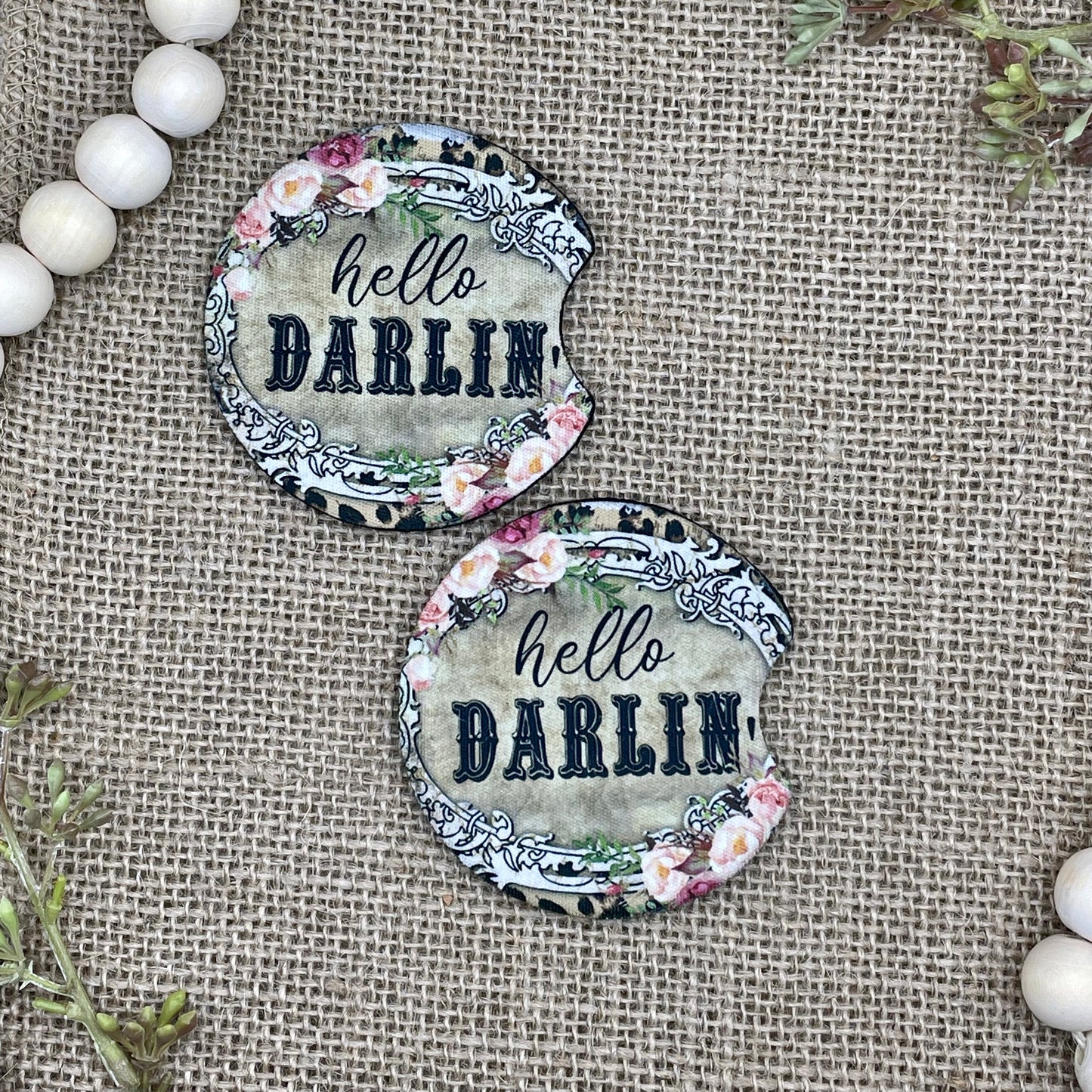 Hello Darlin' Car Coaster 2-Pack