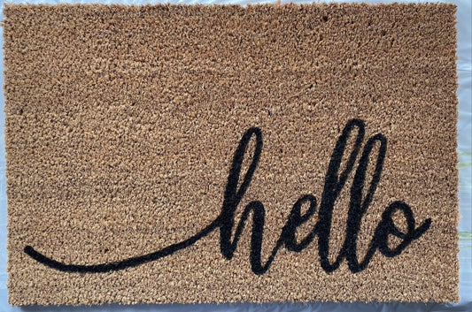 Hello Small Coir Door Mat