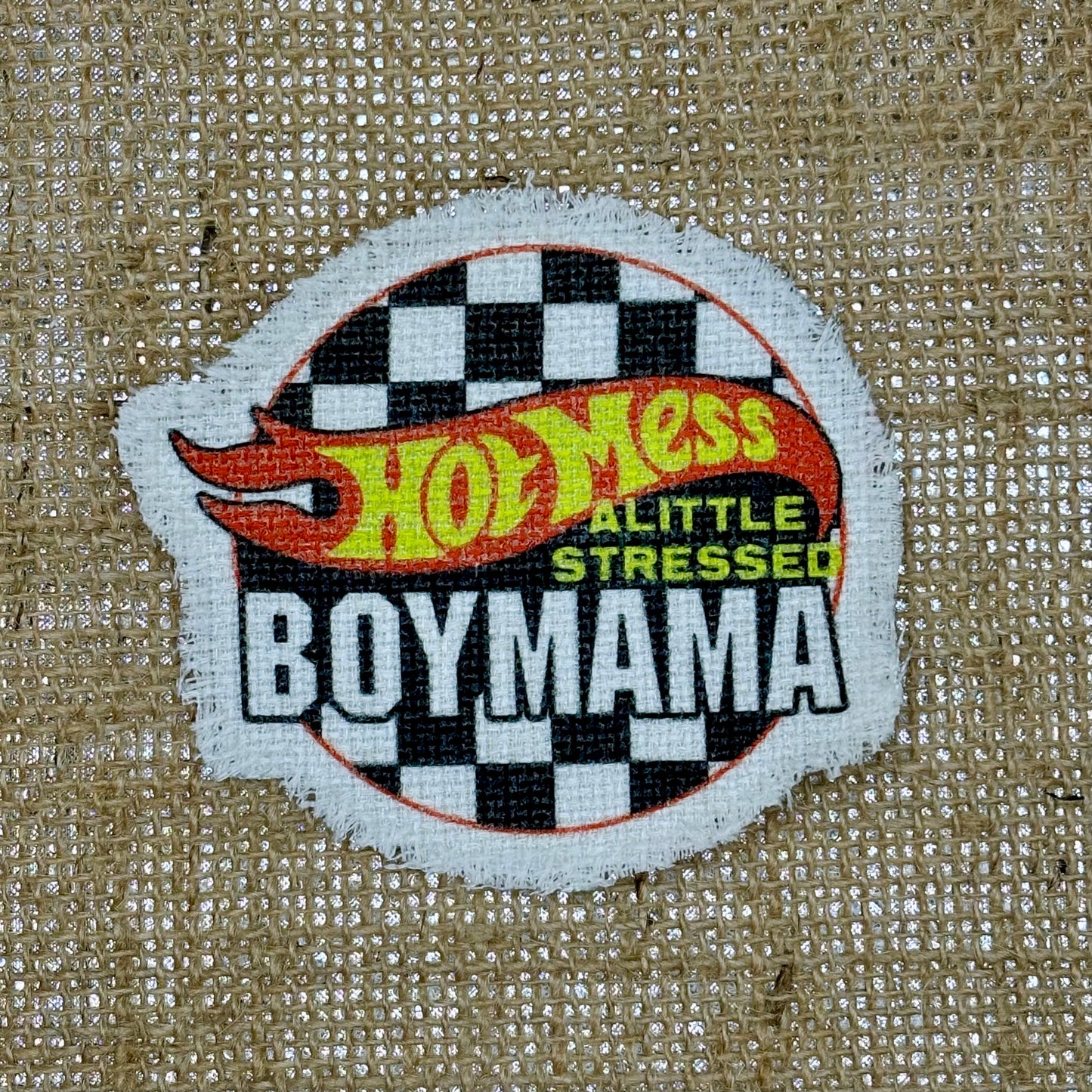 Hot Mess Little Stressed Boy Mama Iron-On Patch