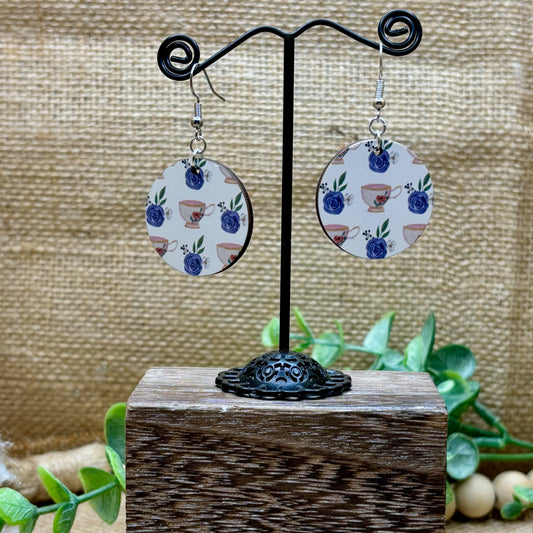 Afternoon Tea Cup Round Earrings