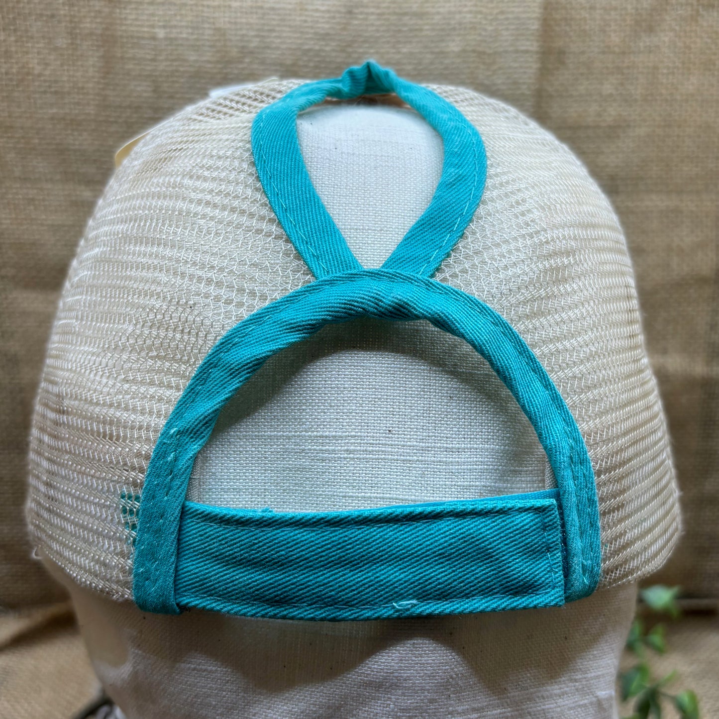 Bad Mom's Club Trucker Distressed Patch Hat Aqua