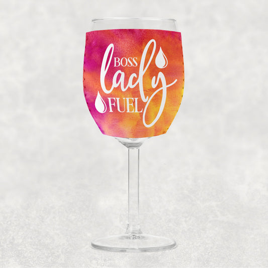 Boss Lady Fuel Wine Glass Sleeve