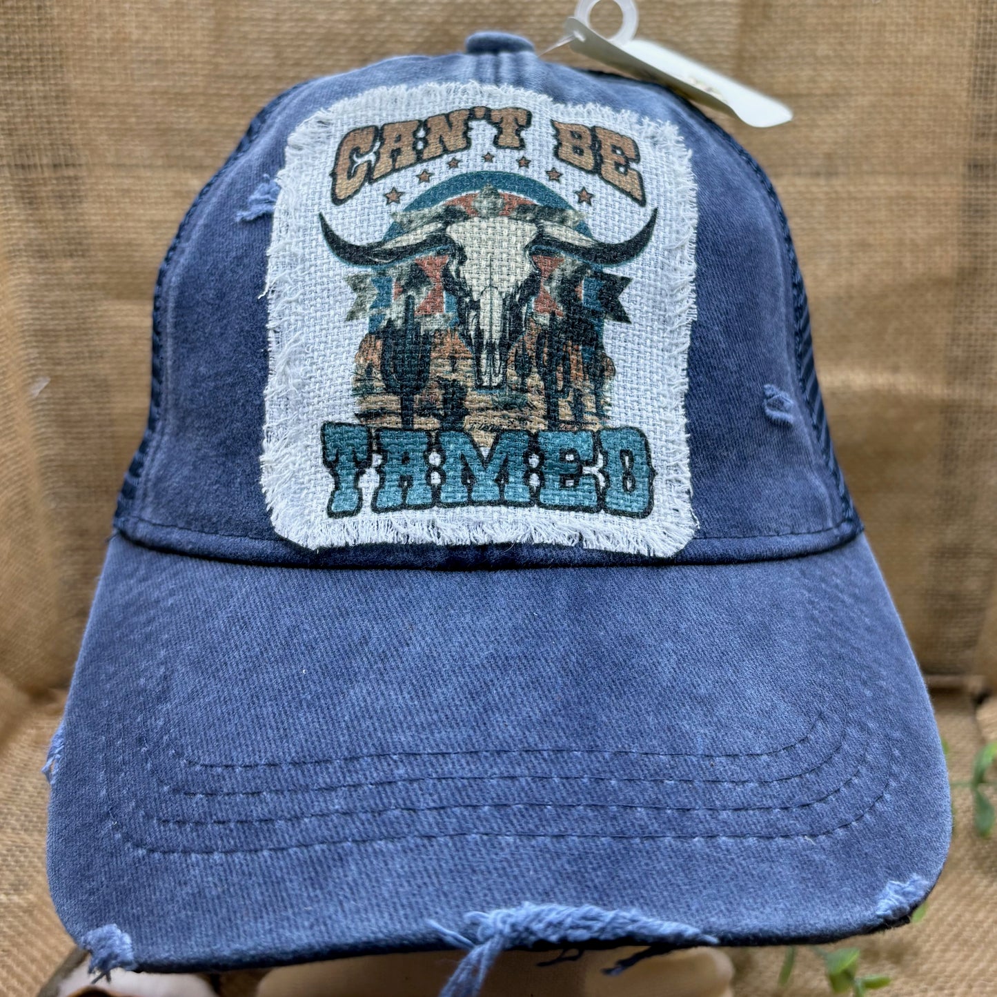 Can't Be Tamed Distressed Patch Hat