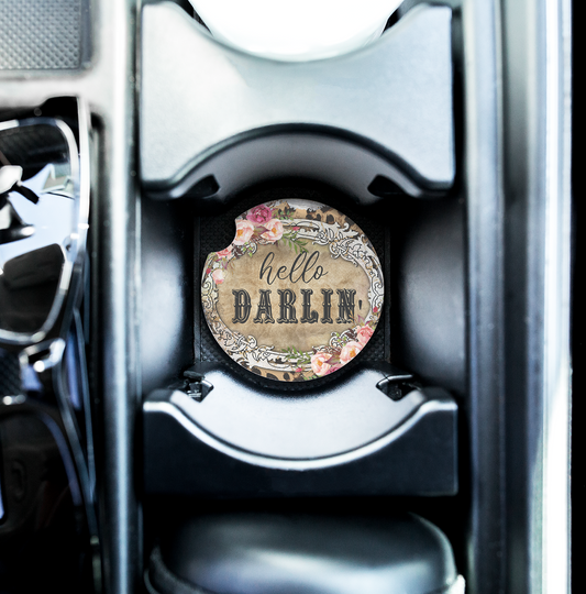 Hello Darlin' Ceramic Car Coaster