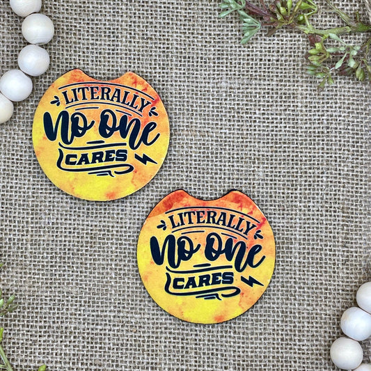 Literally No One Cares Car Coaster 2-Pack