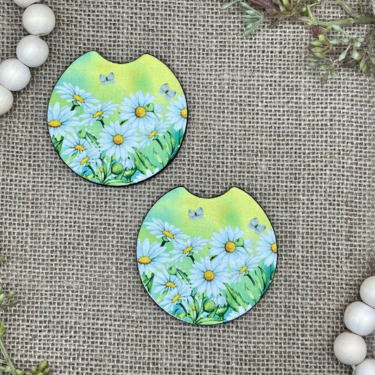 Daisies Car Coaster 2-Pack