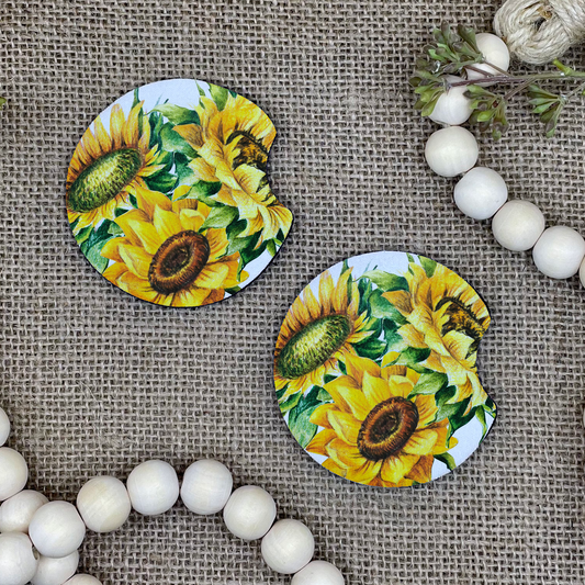 Sunflowers Car Coaster 2-Pack