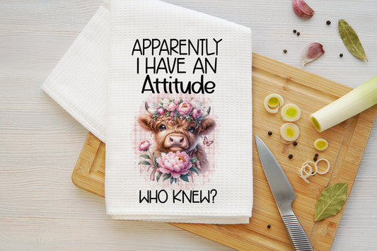 Apparently I Have an Attitude Microfiber Kitchen Towel