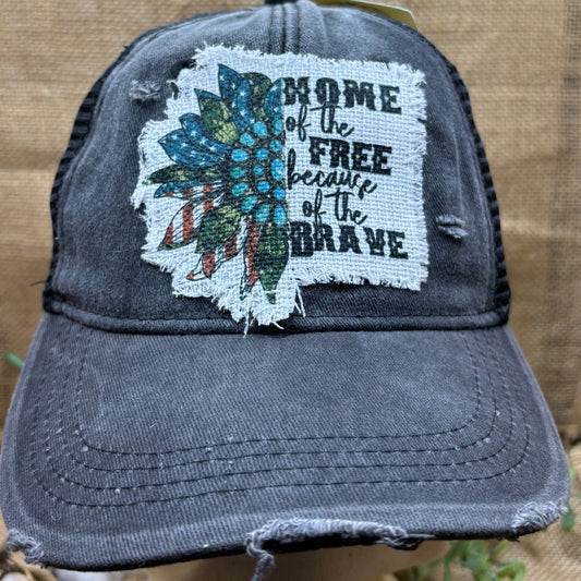 Home of the Free Distressed Patch Hat