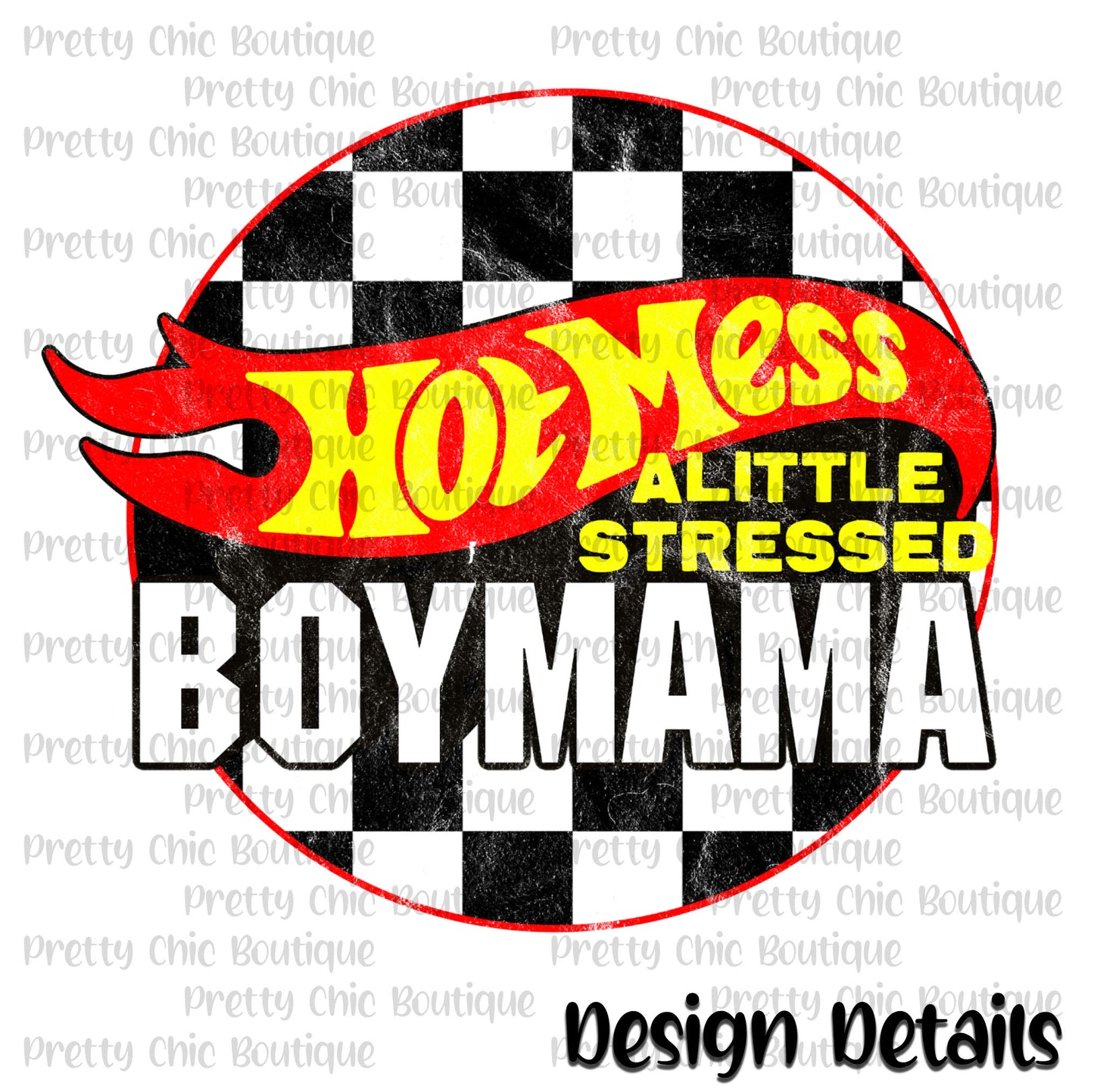 Hot Mess Little Stressed Boy Mom Distressed Patch Hat