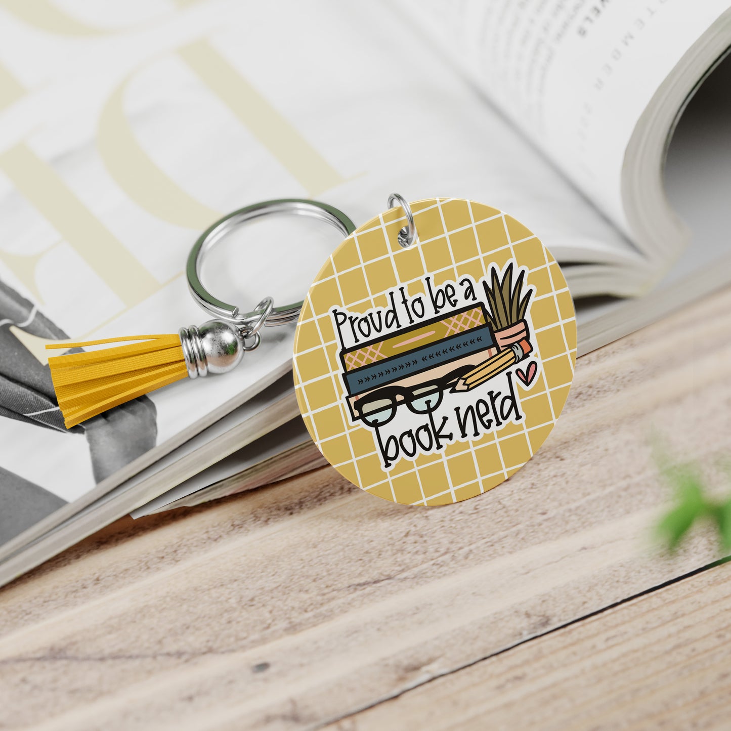 Proud to be a Book Nerd Keychain