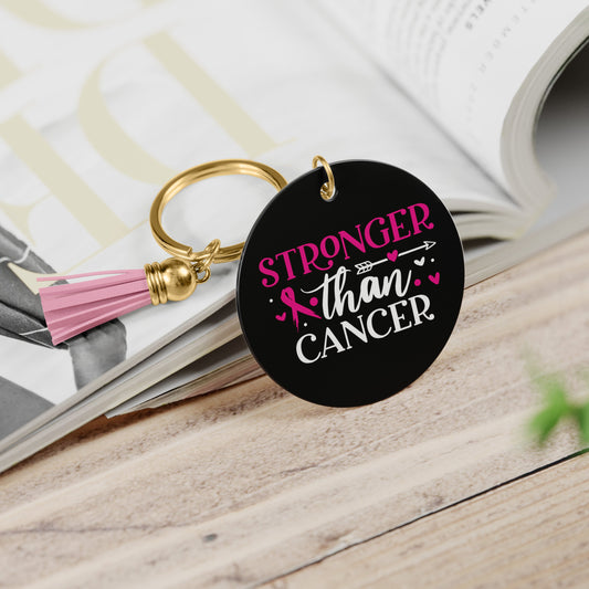 Stronger Than Cancer-Breast Cancer Keychain