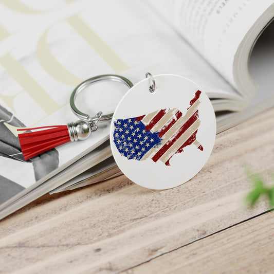 American Flag USA Keychain