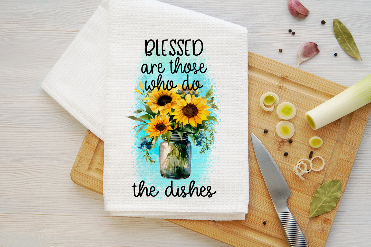 Blessed Are Those Who do the Dishes Microfiber Kitchen Towel