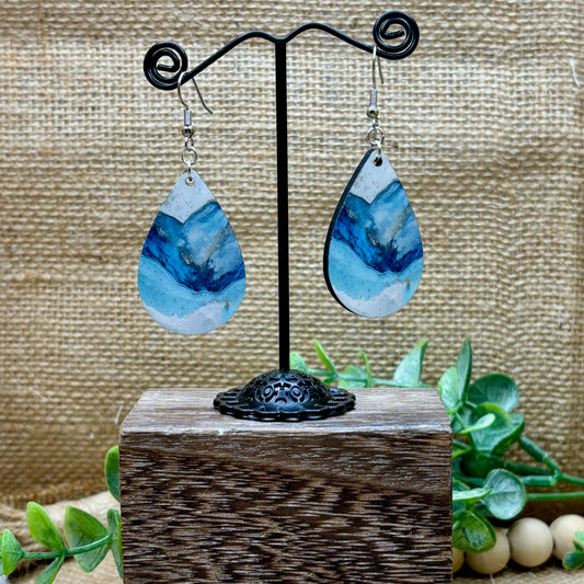 Marble & Glitter Teardrop Earrings 10