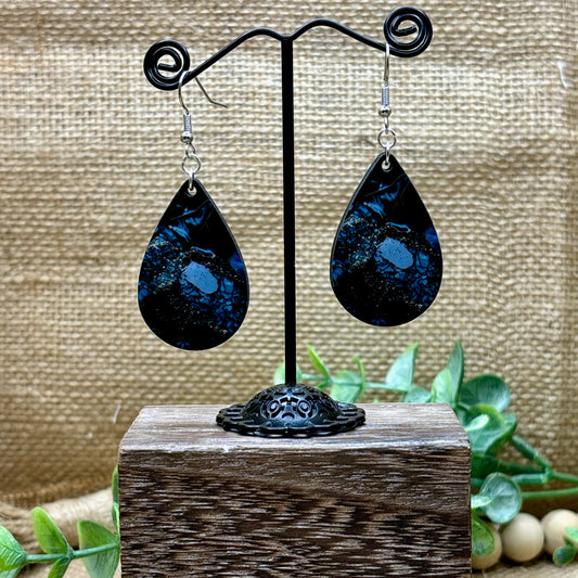 Marble & Glitter Teardrop Earrings 12