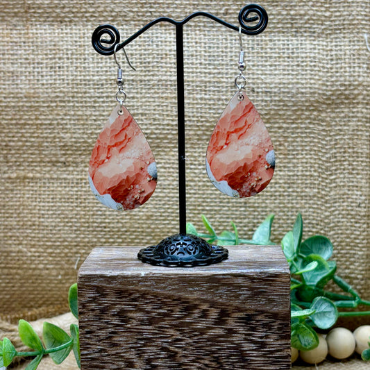 Marble & Glitter Teardrop Earrings 15