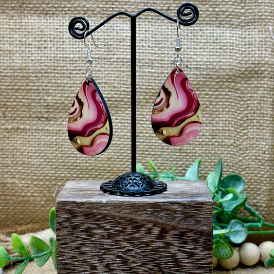 Marble & Glitter Teardrop Earrings 25