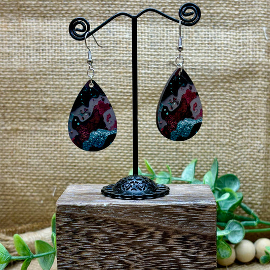 Marble & Glitter Teardrop Earrings 41