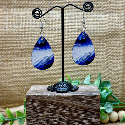 Marble & Glitter Teardrop Earrings 43