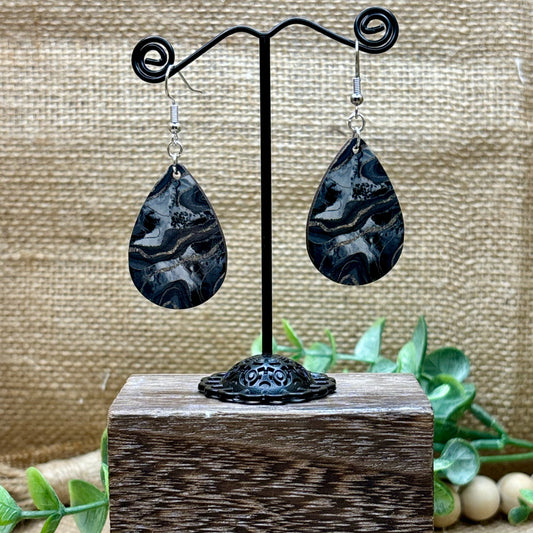 Marble & Glitter Teardrop Earrings 50