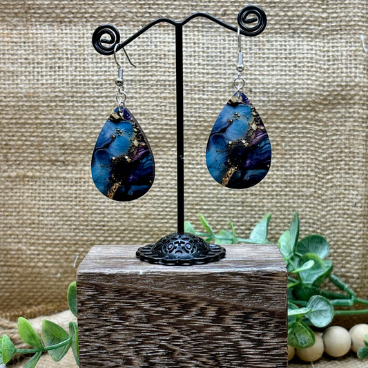 Marble & Glitter Teardrop Earrings 58