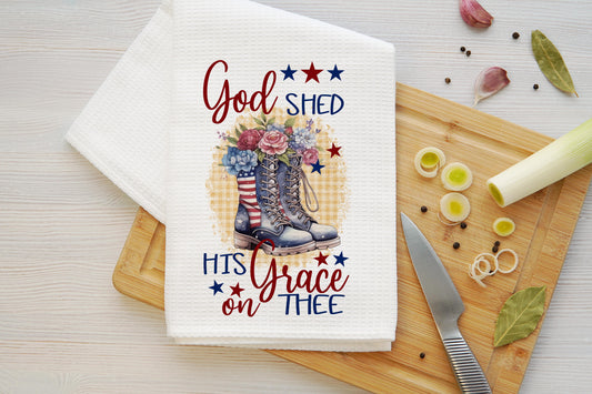 God Shed His Grace on Thee Microfiber Kitchen Towel