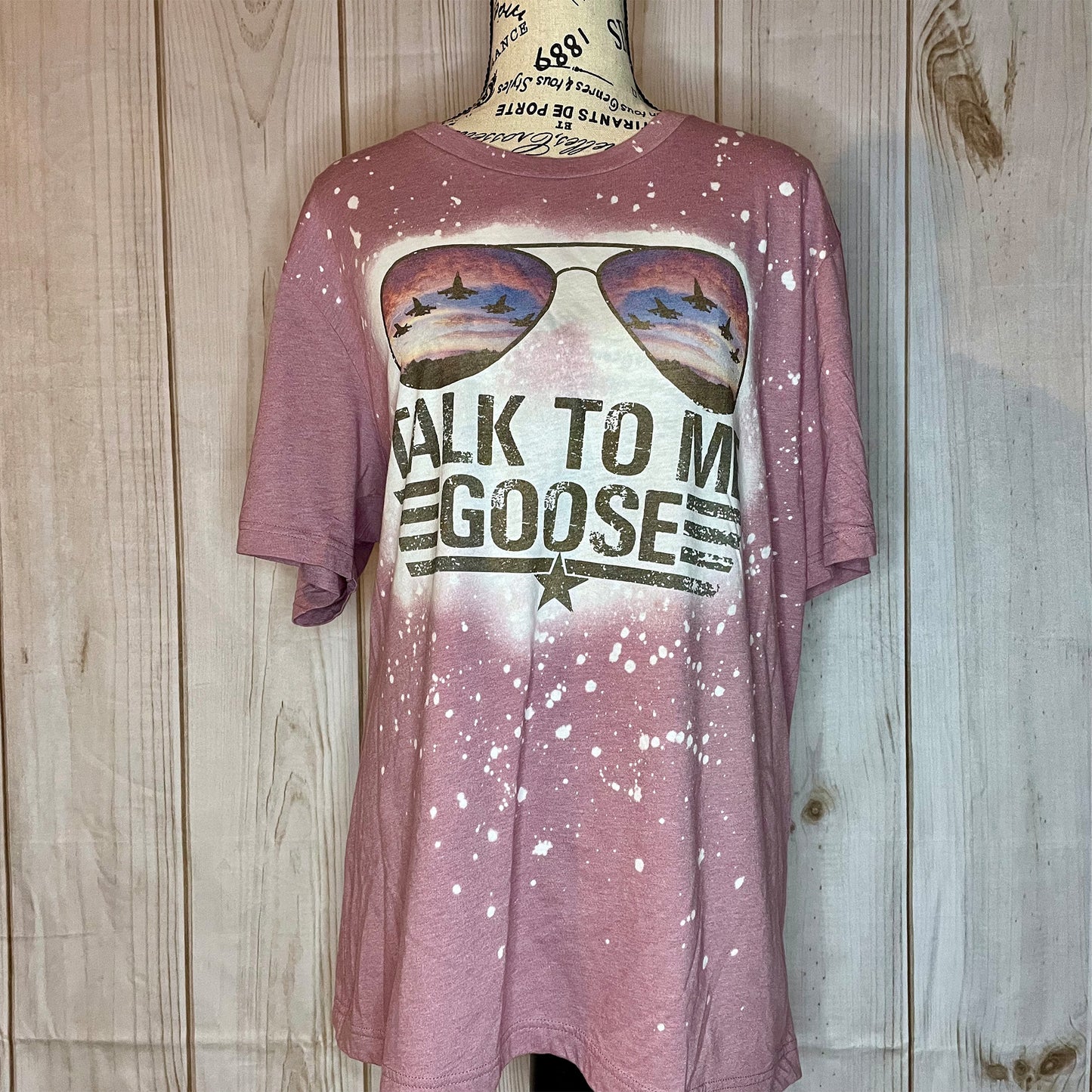 Top Gun / Talk to Me Goose Bleached Fashion Tee