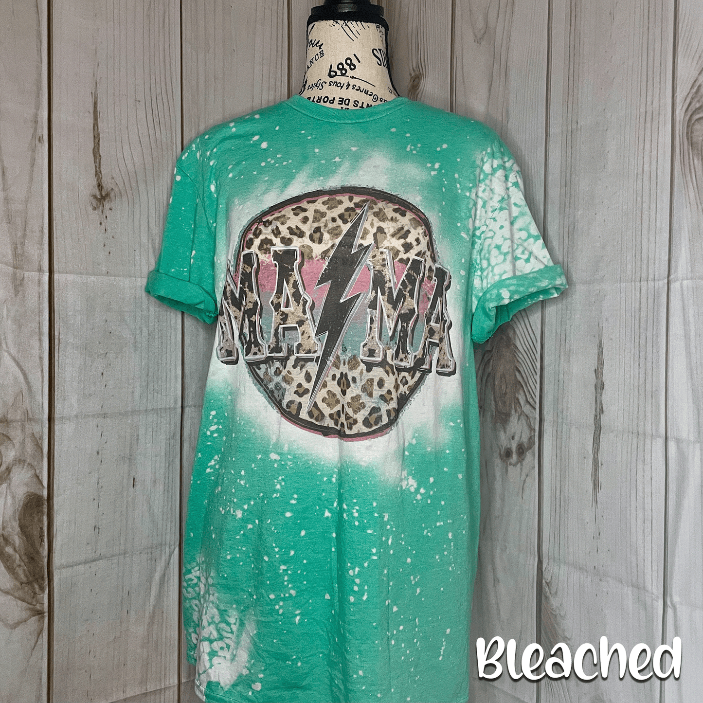 Mama Retro Rock Bleached Fashion Tee