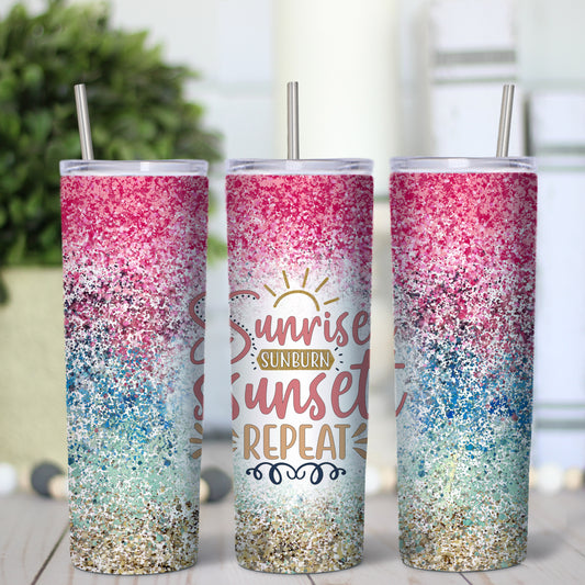 Sunrise Sunburn Sunset Repeat 20oz Tumbler